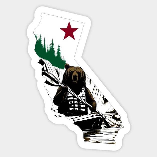 Kayaking California Bear Sticker by Sneek661
